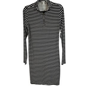 Charlotte Russe Dress Size XL Black and White Striped Long Sleeve Dress